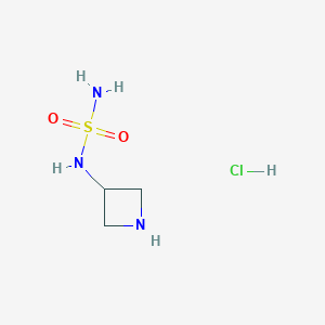 molecular formula C3H10ClN3O2S B1435169 N-(氮杂环丁-3-基)氨基磺酰胺盐酸盐 CAS No. 2060034-54-8