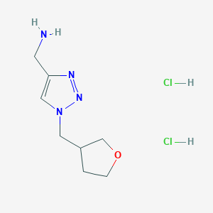 molecular formula C8H16Cl2N4O B1435170 {1-[(氧杂环-3-基)甲基]-1H-1,2,3-三唑-4-基}甲胺二盐酸盐 CAS No. 2059955-33-6