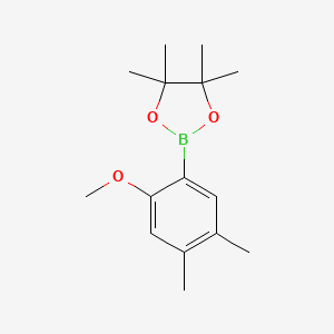 molecular formula C15H23BO3 B1435174 2-(2-Methoxy-4,5-dimethylphenyl)-4,4,5,5-tetramethyl-1,3,2-dioxaborolane CAS No. 1134082-52-2