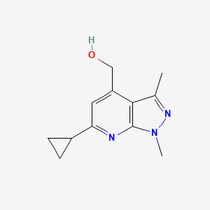 molecular formula C12H15N3O B1435180 (6-环丙基-1,3-二甲基-1H-吡唑并[3,4-b]吡啶-4-基)甲醇 CAS No. 1855906-96-5