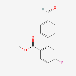 molecular formula C15H11FO3 B1435189 Methyl 4-fluoro-2-(4-formylphenyl)benzoate CAS No. 1820640-31-0