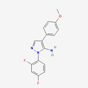molecular formula C16H13F2N3O B1435191 1-(2,4-Difluorophenyl)-4-(4-methoxyphenyl)-1H-pyrazol-5-amine CAS No. 1202029-97-7