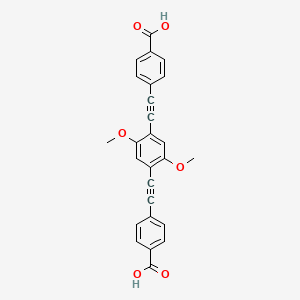 molecular formula C26H18O6 B1435201 4-[2-[4-[2-(4-Carboxyphenyl)ethynyl]-2,5-dimethoxyphenyl]ethynyl]benzoic acid CAS No. 1190438-53-9