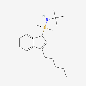 molecular formula C20H33NSi B1435210 N-(1,1-dimethylethyl)-1,1-dimethyl-1-(3-pentyl-1h-inden-1-yl)-silanamine CAS No. 357604-90-1