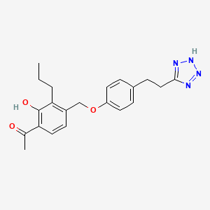 Ethanone, 1-(2-hydroxy-3-propyl-4-((4-(2-(2H-tetrazol-5-yl)ethyl)phenoxy)methyl)phenyl)-