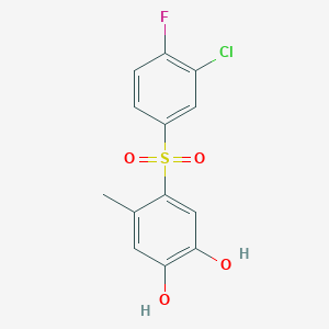 4-(3-Chloro-4-fluorobenzene-1-sulfonyl)-5-methylbenzene-1,2-diol