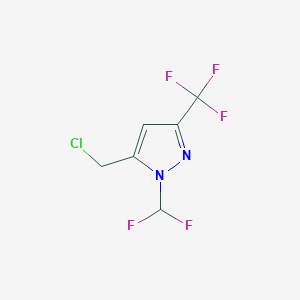molecular formula C6H4ClF5N2 B1435239 5-(氯甲基)-1-(二氟甲基)-3-(三氟甲基)-1H-吡唑 CAS No. 2091619-90-6