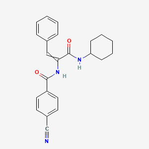 4-Cyano-N-[3-(cyclohexylamino)-3-oxo-1-phenylprop-1-en-2-yl]benzamide