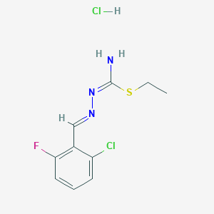 molecular formula C10H12Cl2FN3S B1435251 (E)-[(Z)-[氨基(乙硫基)亚甲基]氨基][(2-氯-6-氟苯基)亚甲基]胺盐酸盐 CAS No. 1274948-27-4