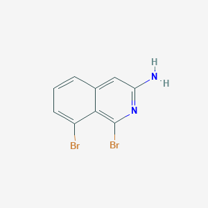 molecular formula C9H6Br2N2 B1435257 1,8-二溴异喹啉-3-胺 CAS No. 1396762-40-5