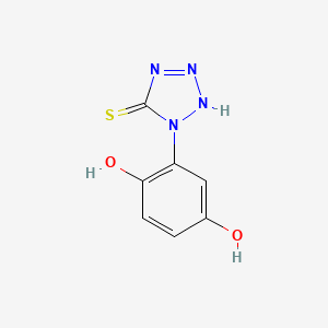 molecular formula C7H6N4O2S B14352654 2-(5-Sulfanylidenetetrazolidin-1-yl)cyclohexa-2,5-diene-1,4-dione CAS No. 91307-31-2