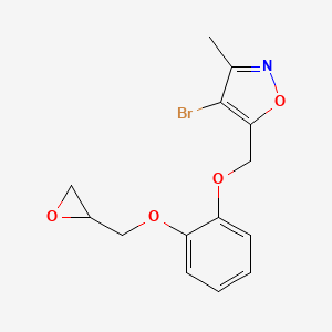 4-Bromo-3-methyl-5-({2-[(oxiran-2-yl)methoxy]phenoxy}methyl)-1,2-oxazole