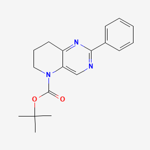 molecular formula C18H21N3O2 B1435268 2-苯基-7,8-二氢-6H-吡啶并[3,2-d]嘧啶-5-甲酸叔丁酯 CAS No. 1421312-01-7