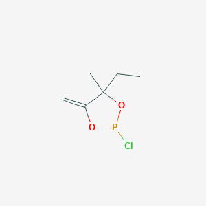 molecular formula C6H10ClO2P B14352693 2-Chloro-4-ethyl-4-methyl-5-methylidene-1,3,2-dioxaphospholane CAS No. 99107-81-0