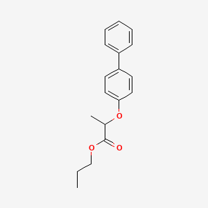 molecular formula C18H20O3 B14352864 Propyl 2-[([1,1'-biphenyl]-4-yl)oxy]propanoate CAS No. 93903-49-2