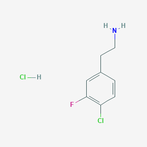 molecular formula C8H10Cl2FN B1435292 2-(4-氯-3-氟苯基)乙胺盐酸盐 CAS No. 1375067-41-6