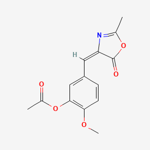 [2-methoxy-5-[(E)-(2-methyl-5-oxo-1,3-oxazol-4-ylidene)methyl]phenyl] acetate