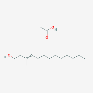 molecular formula C16H32O3 B14353057 Acetic acid;3-methyltridec-3-en-1-ol CAS No. 92463-99-5