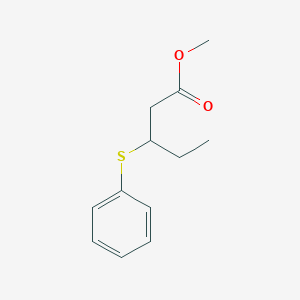 molecular formula C12H16O2S B14353088 Methyl 3-(phenylsulfanyl)pentanoate CAS No. 94143-89-2