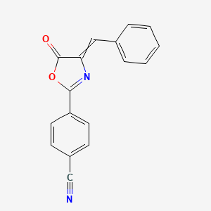 molecular formula C17H10N2O2 B14353106 4-(4-Benzylidene-5-oxo-4,5-dihydro-1,3-oxazol-2-yl)benzonitrile CAS No. 90290-84-9