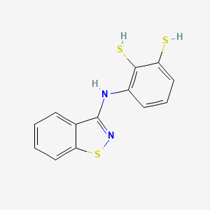 molecular formula C13H10N2S3 B14353146 3-[(1,2-Benzothiazol-3-yl)amino]benzene-1,2-dithiol CAS No. 97763-12-7