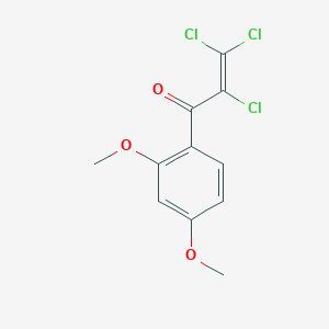 molecular formula C11H9Cl3O3 B14353187 2,3,3-Trichloro-1-(2,4-dimethoxyphenyl)prop-2-en-1-one CAS No. 91064-52-7