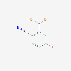 molecular formula C8H4Br2FN B1435319 2-(Dibromomethyl)-4-fluorobenzonitrile CAS No. 1485536-93-3