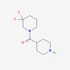 molecular formula C11H18F2N2O B1435323 3,3-二氟-1-(哌啶-4-羰基)哌啶 CAS No. 1892480-74-8