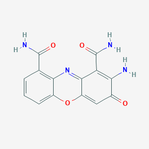 molecular formula C14H10N4O4 B14353231 2-Amino-3-oxo-3H-phenoxazine-1,9-dicarboxamide CAS No. 91308-63-3