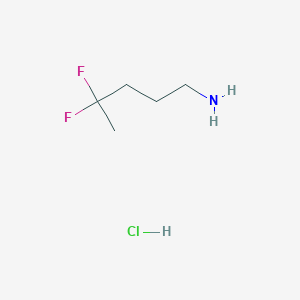 molecular formula C5H12ClF2N B1435328 4,4-二氟戊-1-胺盐酸盐 CAS No. 1455037-35-0