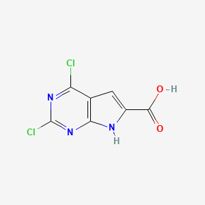 molecular formula C7H3Cl2N3O2 B1435330 2,4-二氯-7H-吡咯并[2,3-d]嘧啶-6-羧酸 CAS No. 1638760-72-1