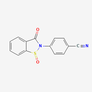 molecular formula C14H8N2O2S B14353311 4-(1,3-Dioxo-1,3-dihydro-2H-1lambda~4~,2-benzothiazol-2-yl)benzonitrile CAS No. 90687-60-8