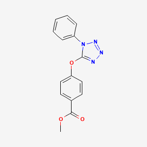 molecular formula C15H12N4O3 B14353319 Benzoic acid, 4-[(1-phenyl-1H-tetrazol-5-yl)oxy]-, methyl ester CAS No. 93524-73-3