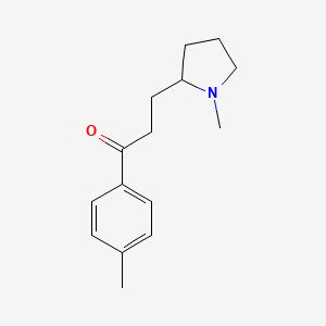 molecular formula C15H21NO B14353365 1-(4-Methylphenyl)-3-(1-methylpyrrolidin-2-yl)propan-1-one CAS No. 91274-98-5