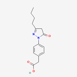 molecular formula C15H18N2O3 B14353376 [4-(3-Butyl-5-oxo-4,5-dihydro-1H-pyrazol-1-yl)phenyl]acetic acid CAS No. 90614-56-5