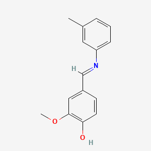 molecular formula C15H15NO2 B14353415 2-Methoxy-4-[(3-methylanilino)methylidene]cyclohexa-2,5-dien-1-one CAS No. 90334-56-8