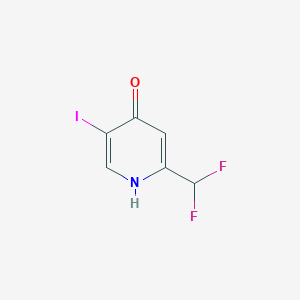 molecular formula C6H4F2INO B1435374 2-(二氟甲基)-5-碘-4-羟基吡啶 CAS No. 1806780-31-3