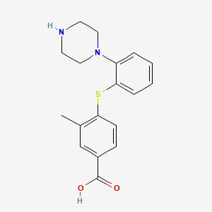 3-Methyl-4-(2-piperazin-1-ylphenyl)sulfanylbenzoic acid