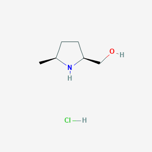 molecular formula C6H14ClNO B1435385 (2S,5S)-(5-Methylpyrrolidin-2-YL)methanol hydrochloride CAS No. 717102-64-2