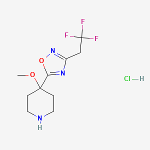 4-Methoxy-4-[3-(2,2,2-trifluoroethyl)-1,2,4-oxadiazol-5-yl]piperidine hydrochloride