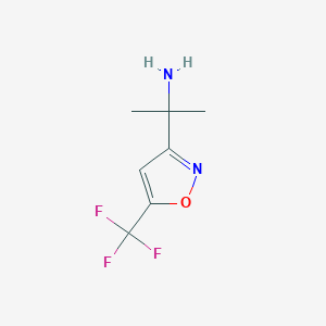 molecular formula C7H9F3N2O B1435393 2-[5-(Trifluoromethyl)-1,2-oxazol-3-yl]propan-2-amine CAS No. 1803606-80-5