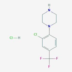 molecular formula C11H13Cl2F3N2 B1435400 1-[2-Chloro-4-(trifluoromethyl)phenyl]piperazine hydrochloride CAS No. 1803571-62-1
