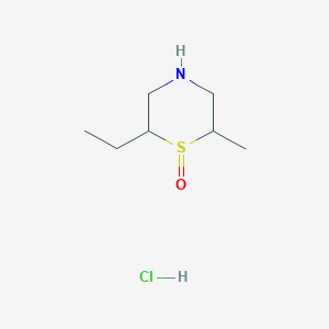 molecular formula C7H16ClNOS B1435404 2-Ethyl-6-methyl-1lambda4-thiomorpholin-1-one hydrochloride CAS No. 1803584-85-1