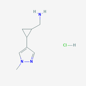 B1435413 [2-(1-Methylpyrazol-4-yl)cyclopropyl]methanamine hydrochloride CAS No. 1949836-88-7