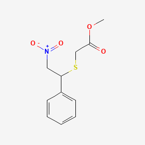 Acetic acid, [(2-nitro-1-phenylethyl)thio]-, methyl ester