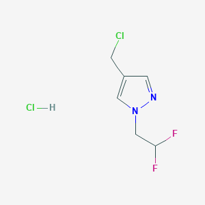 molecular formula C6H8Cl2F2N2 B1435432 4-(氯甲基)-1-(2,2-二氟乙基)-1H-吡唑盐酸盐 CAS No. 1803590-81-9