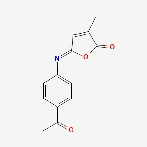 molecular formula C13H11NO3 B14354344 (5Z)-5-[(4-Acetylphenyl)imino]-3-methylfuran-2(5H)-one CAS No. 90141-13-2