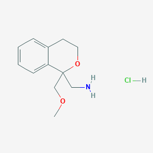 molecular formula C12H18ClNO2 B1435440 [1-(methoxymethyl)-3,4-dihydro-1H-2-benzopyran-1-yl]methanamine hydrochloride CAS No. 1803603-73-7