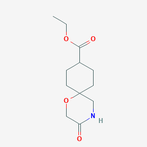 molecular formula C12H19NO4 B1435455 3-氧代-1-氧杂-4-氮杂螺[5.5]十一烷-9-羧酸乙酯 CAS No. 1422344-43-1