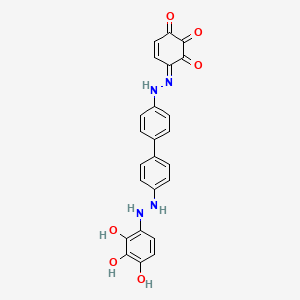 (6E)-6-[[4-[4-[2-(2,3,4-trihydroxyphenyl)hydrazinyl]phenyl]phenyl]hydrazinylidene]cyclohex-4-ene-1,2,3-trione